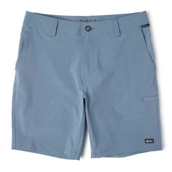 Pelagic Men's Petro Blue Boats & Fish Mako Deep Sea Shorts Size 36 - Picture 1 of 7